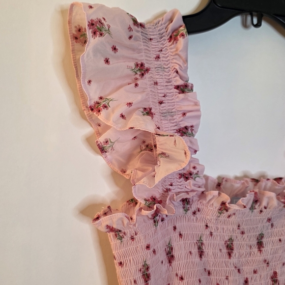 Hill House Elizabeth The Nap Dress Pink Floral Mini Medium - Picture 5 of 10